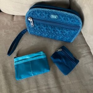 Lug Flipper Blue Travel Bag Jewelry Case Organizer Makeup Zippered Pouch Wristle